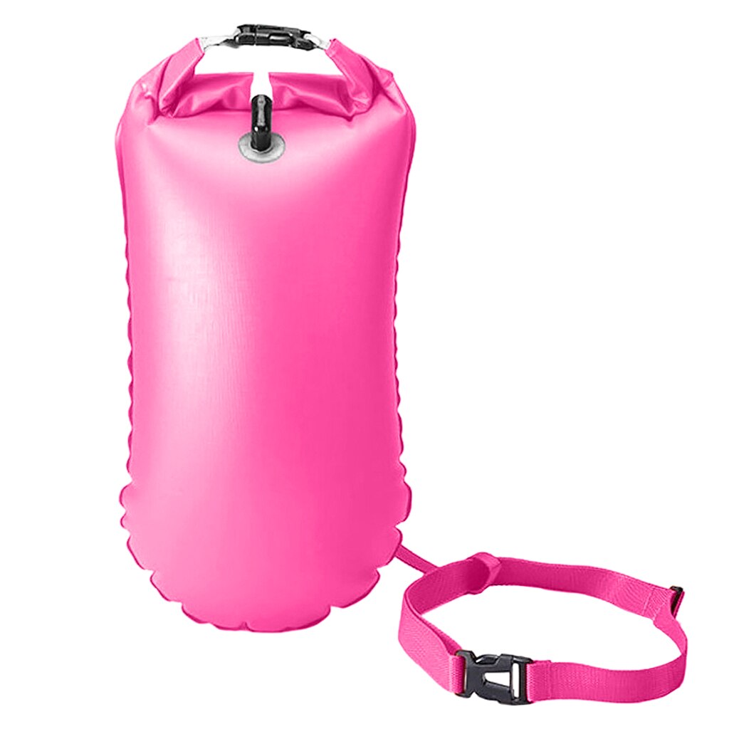 Inflatable Flotation Bag Life Swim Buoy PVC Waterproof Dry Bag Swimming Backpack Kayak Fishing Camping Hiking Rucksack: 20L Pink 27x63cm
