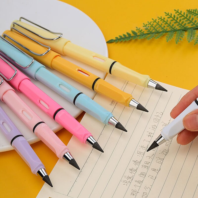 Lápiz eterno de escritura ilimitada, respetuoso con el medio ambiente, sin tinta, suministros escolares, herramienta de pintura de bocetos, novedosos para niños