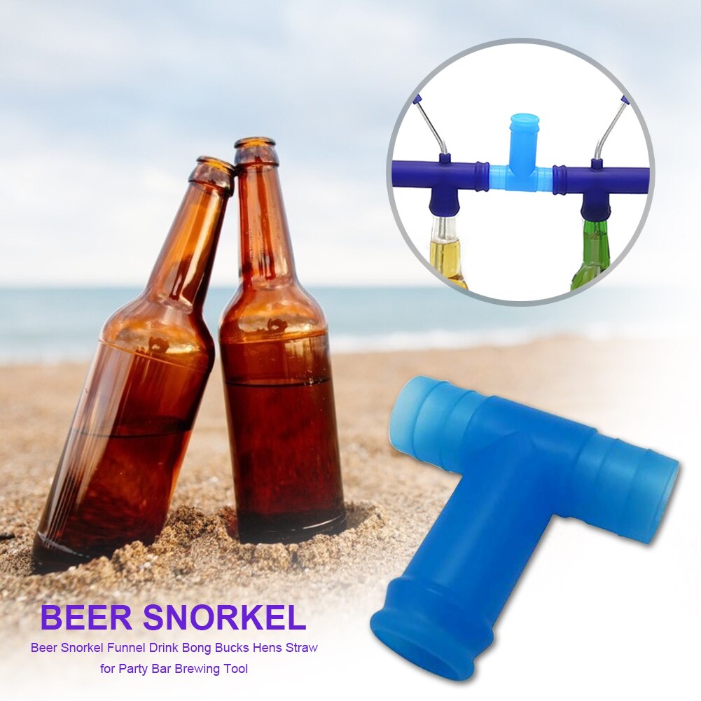 Øl snorkle dobbelt øl snorkle øl dispenser trakt drikke bong halm til underholdning fest bar brygging utstyr
