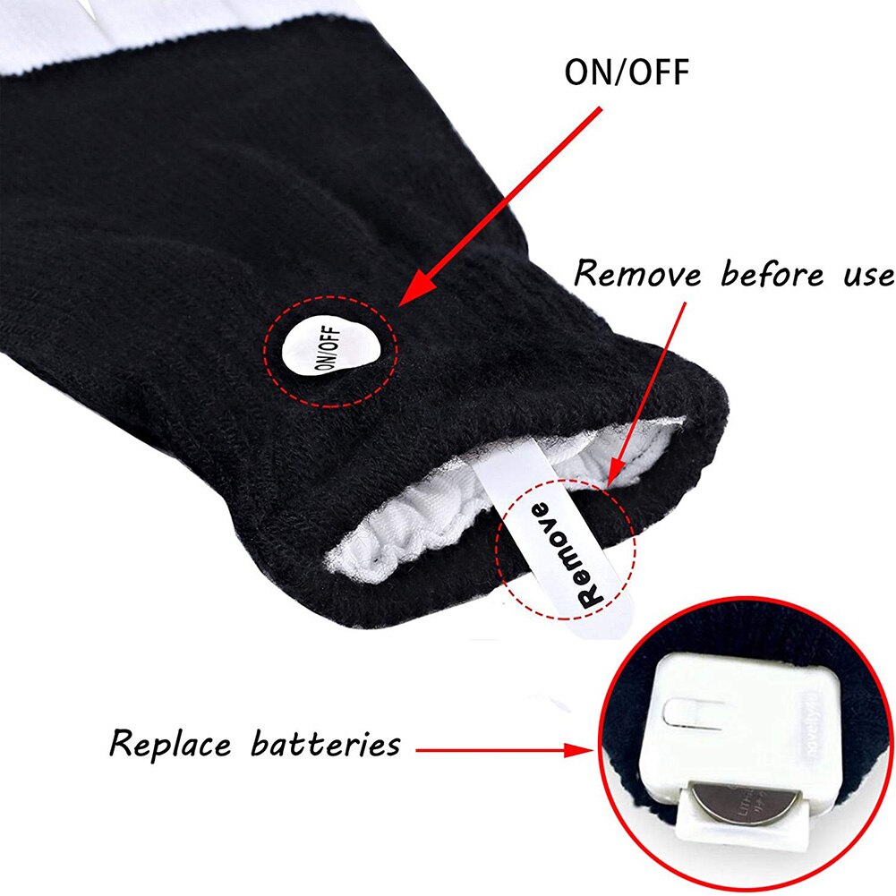 1 paar LED Blinklicht hoch Handschuhe glühend Blinkt für Erwachsene Weihnachten Party J55