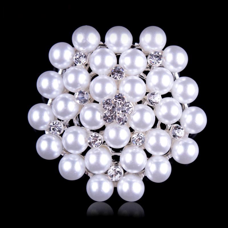 baiduqiandu Brand Classic Imitation Pearls and Crystal Flower Wedding Bouquets Brooches