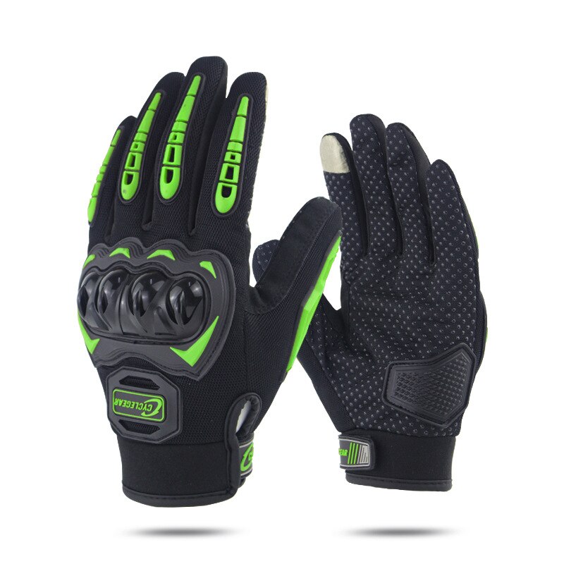 Mens Motorcycle Gloves Touch Screen Protective Moto Motocross Gloves Man Motorcycle Gloves Warm Waterproof Windproof Gloves: B44Green / XXL