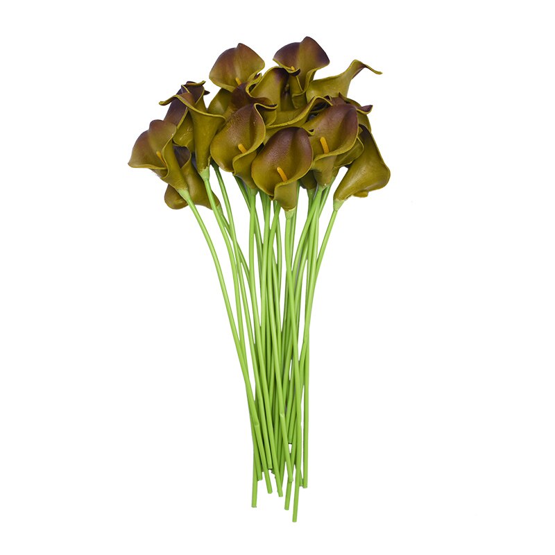 10 stk pu calla lily real touch kunstige blomster til bryllup dekoration håndlavet diy brude buket blomster kunstig dekoration: F11
