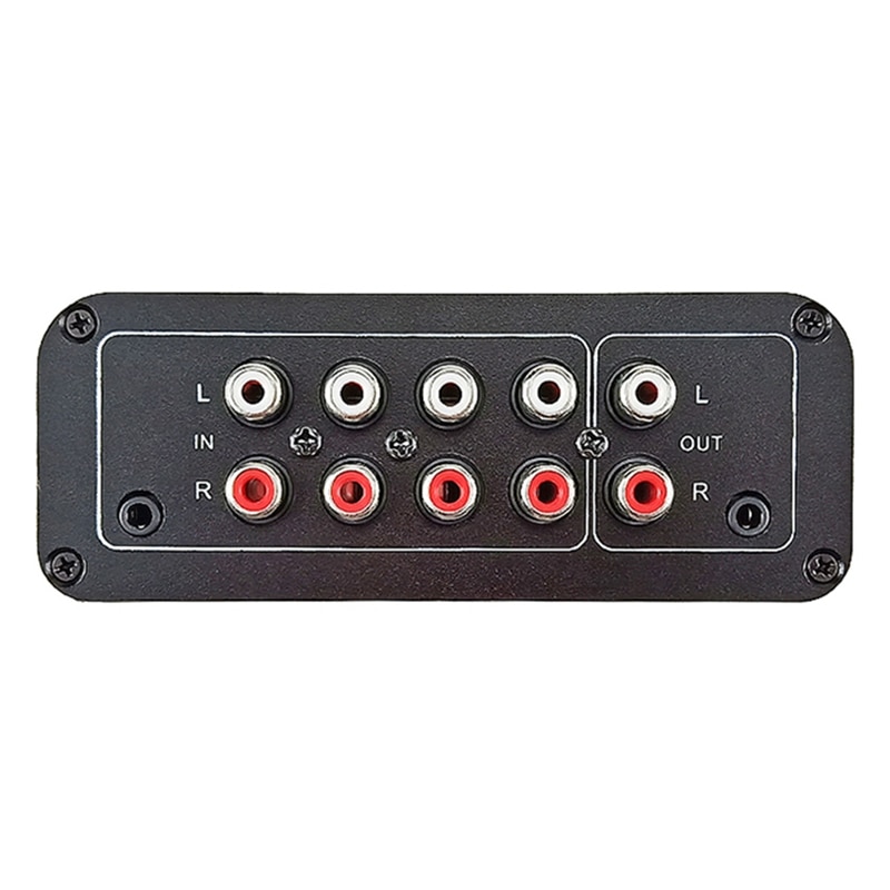 Stereo Audio Mixer (5 Input 1 Output) Multi-Channel Audio Source Reverberator Switch-Free 3.5mm+RCA Interface Diy