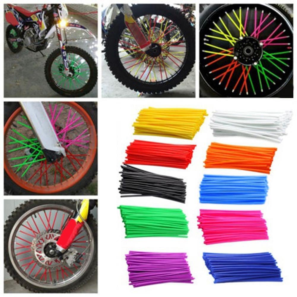 Enveloppes de rayons de roues de moto, 36 pièces/paquet, décor de protection de la peau
