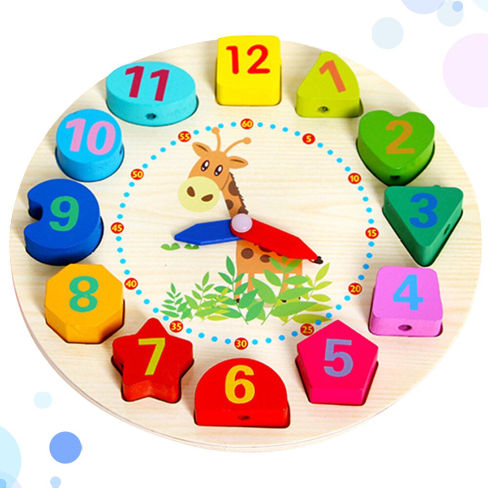 1pc koraliki zegar drewniany zegar zegar edukacyjny wczesna nauka dla chłopców dziewcząt małych dzieci