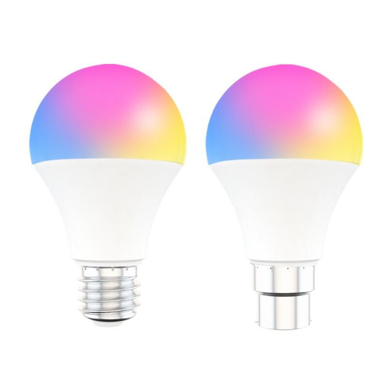 Cloud Intelligentie Smart Led Lamp Wifi Rgb Kleur Veranderende App Controle Alexa/Google Afstandsbediening Multicuntional !: 220V B22 2PC