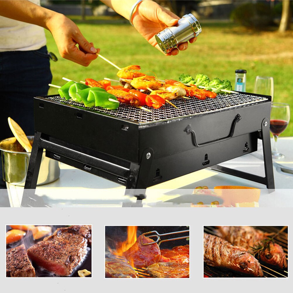 Portable BBQ Barbecue Grill Folding Charcoal Outdoor Camping Patio Stove Smoker