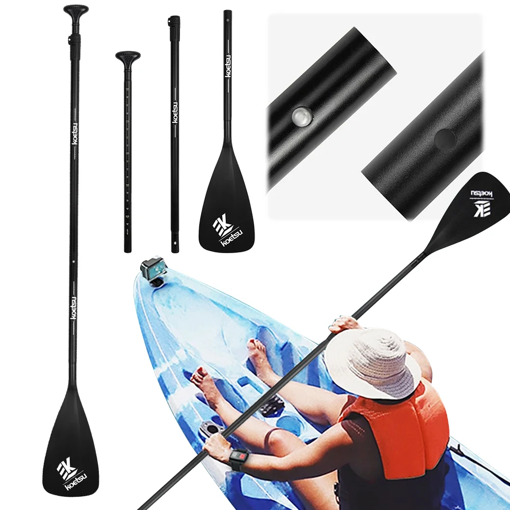 3-Piece Detachable SUP Paddle Adjustable Length Stand Up Paddleboard Paddles Aluminum Alloy SUP Surfpaddle for Canoe Kayaking