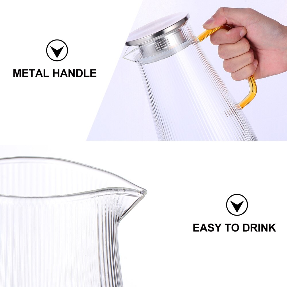 Heat Resistant Water Carafe Glass Pitcher Household Drinking Pitcher