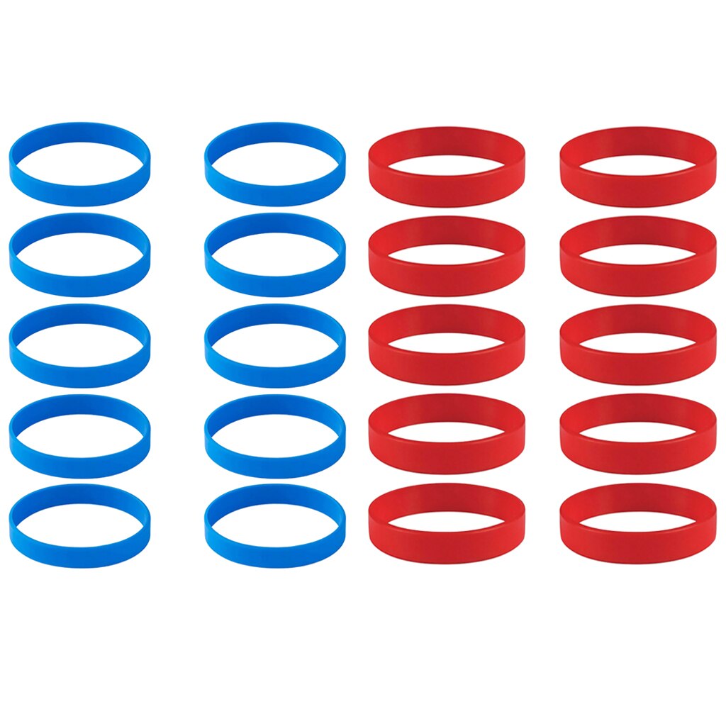 20 stykker elastiske armbånd miljøvenlige silikone armbånd vandtætte slidstærke gummi armbånd blank sort rød bulk