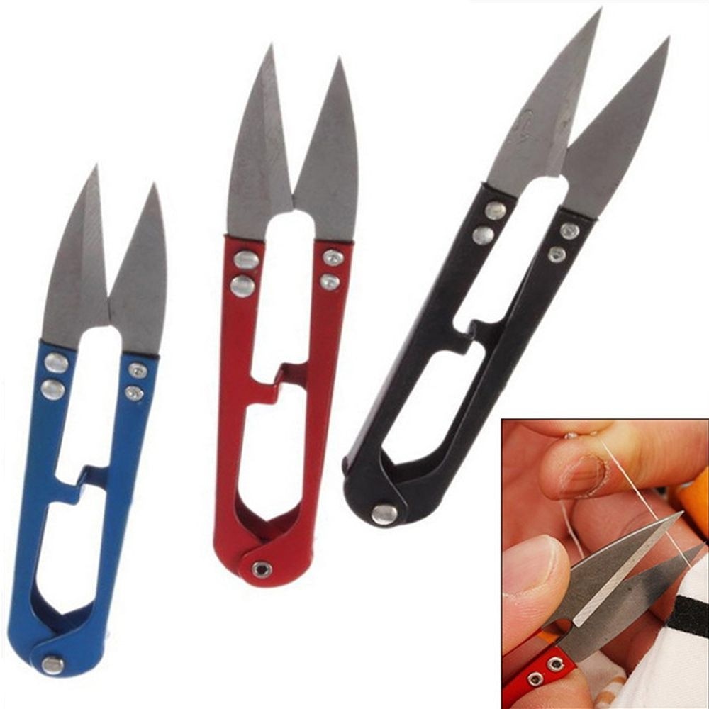 2PC U Shape Fishing Pliers Fishing Thread Beading Cutter Scissor Fishing Scissors Nipper Trimming Scissors Fishing Line Scissors