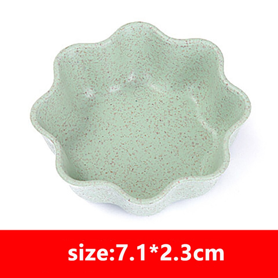 Bol d'assaisonnement en forme de fleur, bol de blé dégradable bol d'assaisonnement en forme de cœur assiette à Sauce pour aliments assiettes d'apéritifs pour outils de cuisine 3 pièces: 6