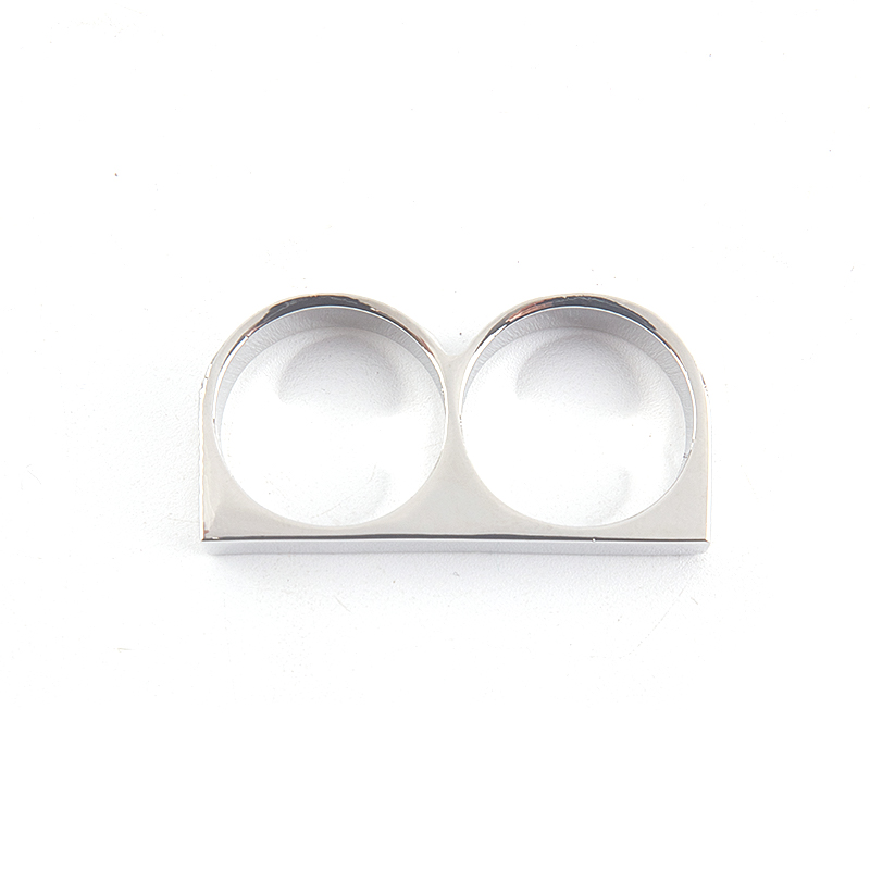 1PCS Persönlichkeit Übertreibung Doppel Knuckle Ring Für Männer Zwei Finger Punk Ring: Brown