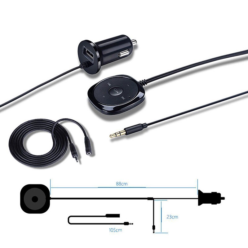 Minitransmisor de Audio inalámbrico por Bluetooth, recibidor estéreo, adaptador de música manos libres con salida AUX para altavoz de coche, 1 Juego