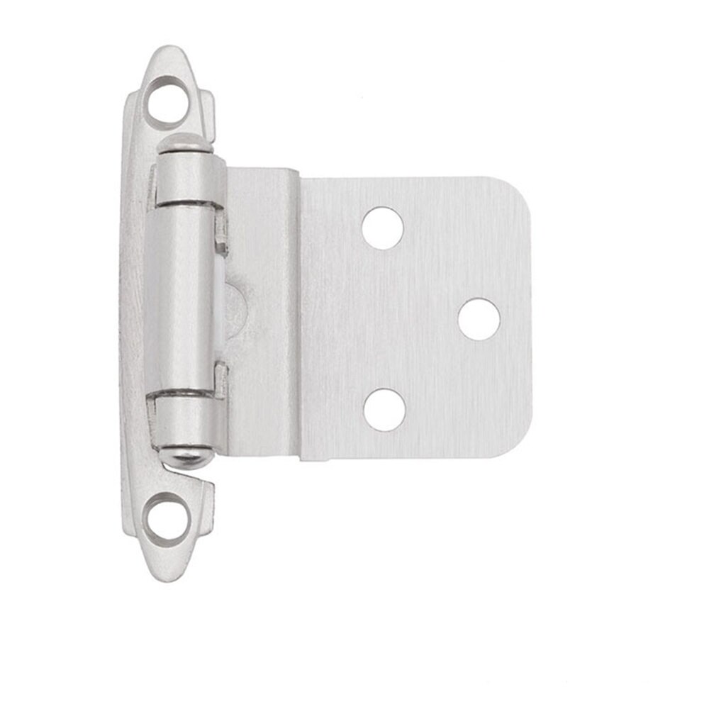 2pcs 3/8" Overlay Cabinet Door Hinges Flush Cabinet Hinges Matte Black American Style Self-closing Hinge: Silver color