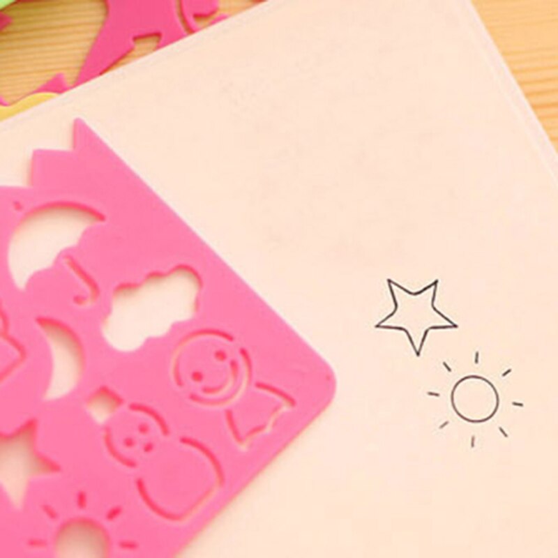 4pcs Stationery Ruler School Painting Supplies Drafting Tool Art Drawing Template Plastic DIY Graphic Template Stencil Drawing