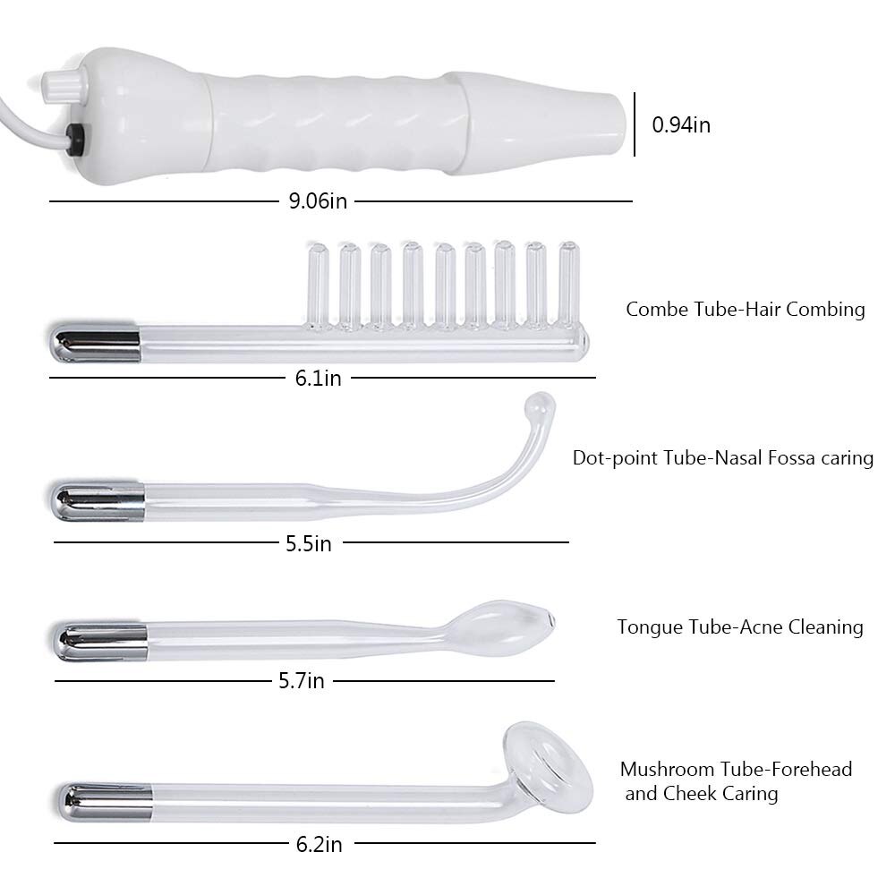 4 IN 1High Frequency Electrode Facial Machine Portable Electrode Wand Acne Spot Wrinkle Remover Hair Growing Tubes Skin Tighteni