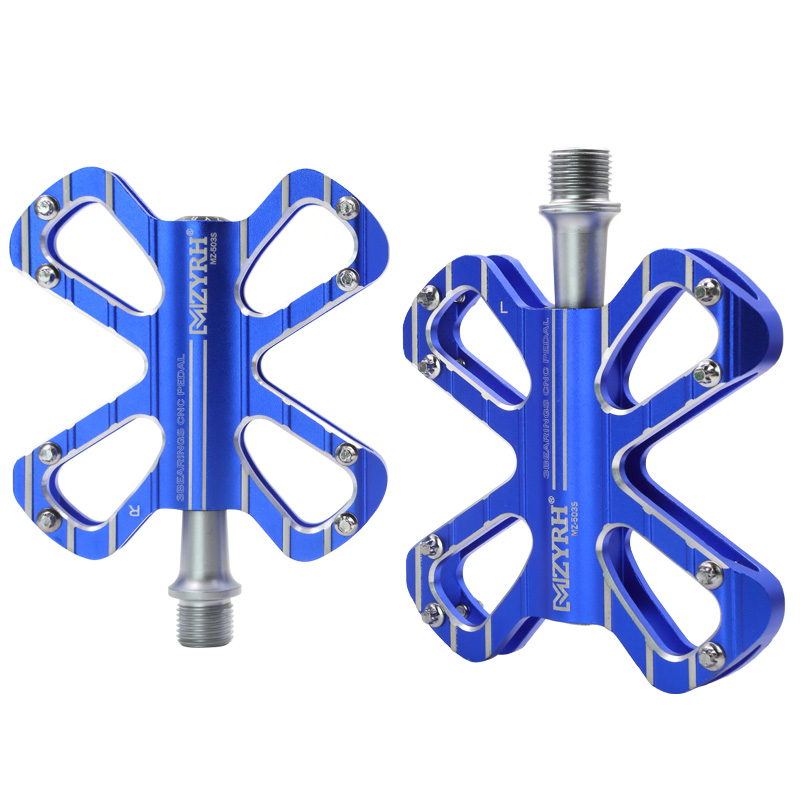 MZYRH 724 503S 505S Bicycle Pedal Ultralight Non-Slip MTB Pedals Aluminum Alloy Flat Applicable Waterproof Bicycle Parts: 503S-blue