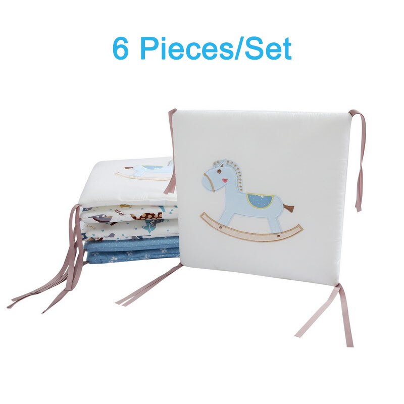 Babyinner 6 Stks/set Babybedje Bumper Katoen Cartoon Bed Hek Kussen Cot Protector Kussens Beddengoed Set Pasgeborenen Room Decor: Default Title