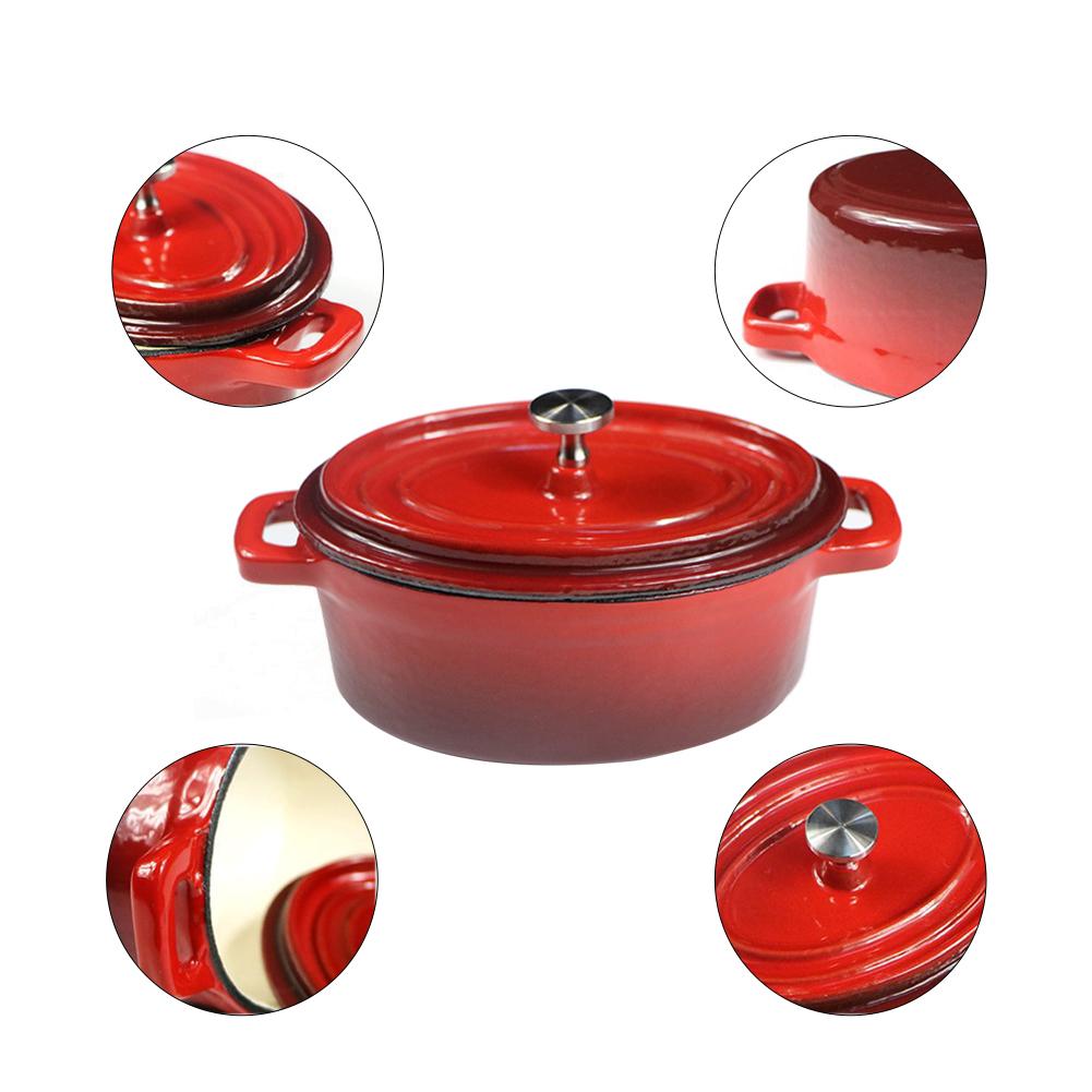 Nederlandske ovner emaljert støpejern dekket gryte oval mini gryte panela kokekanne kokekar ollas de cocina