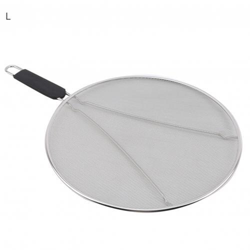 45*29/48*33cm Oil Splatter Screen Stainless Steel Fine Mesh Grease Splatter Guard Kitchen Tool For Frying Pan Fine Powder Sieve: L