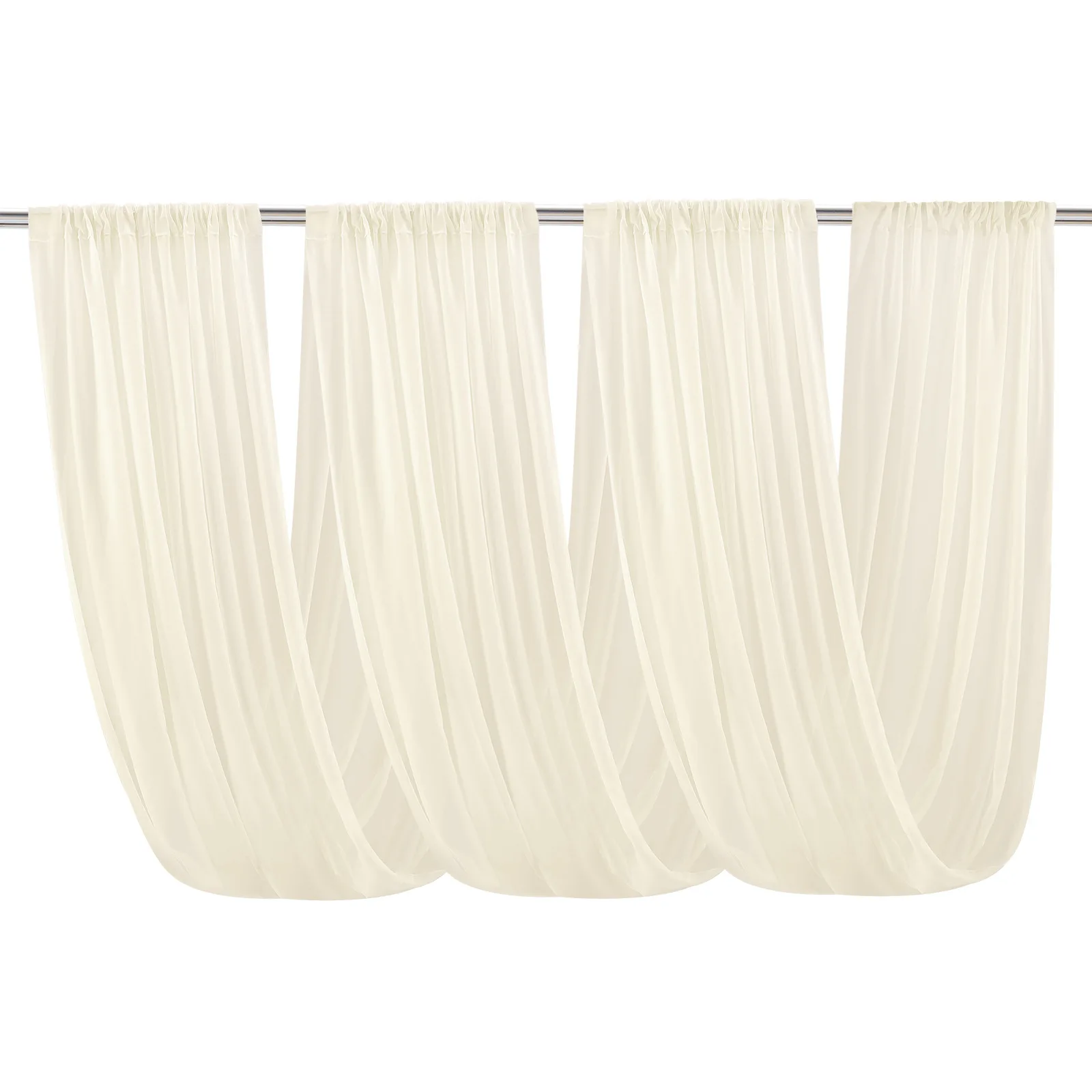 1 pannello 73*600cm tende da soffitto per matrimoni arco per matrimoni tenda in chiffon in tessuto drappeggiato per la cerimonia del partito decorazione di nozze: 1300*800*700MM / esercito verde