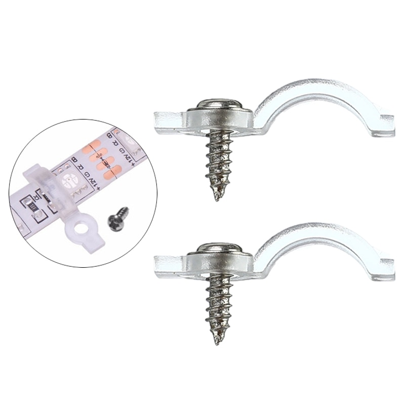 100 Stuks Montage Beugel Bevestiging Clip 8 Mm Voor 3528 10 Mm Voor 5050 5630 Led Strip Licht Met Schroeven