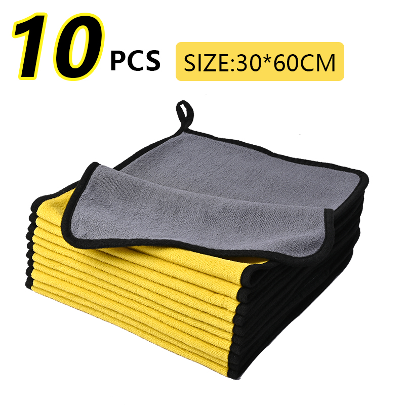 Toalla de tela Nano Ultra fibra para coche, toalla de microfibra para lavado de coches, toalla de lana Coral, paño limpio para el cuidado del coche, hogar y la vida, 10-20 piezas: Rojo