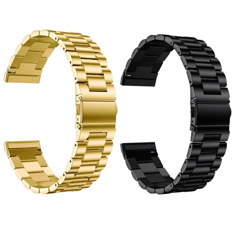 Metallarmband mit schlaufenverschluss für fitbit versa 3 sense und versa, edelstahlarmband mit drei kugeln