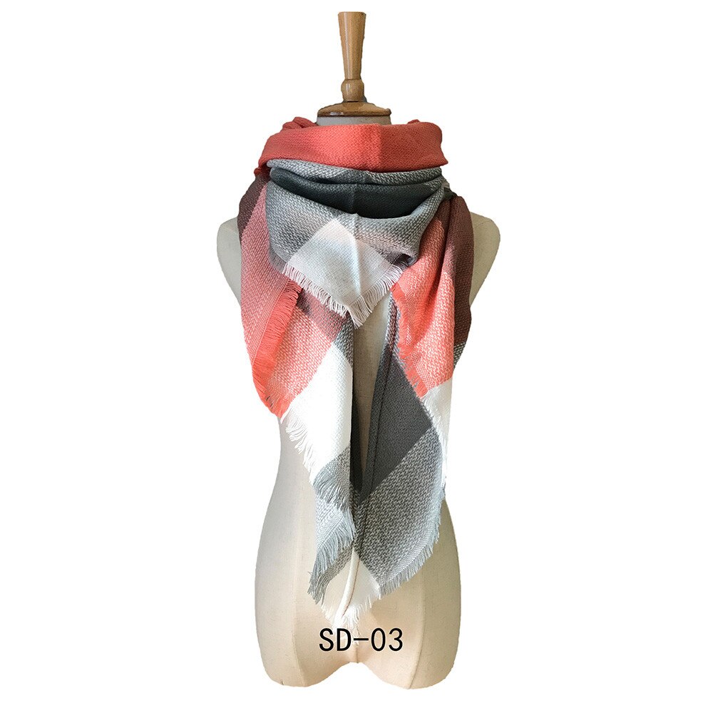 & Plaid Blanket Scarf Women Big Square Long Scarves Warm Tartan Checked Shaw Classic Tassel Plaid Scarf Winter Neck Warmer: J