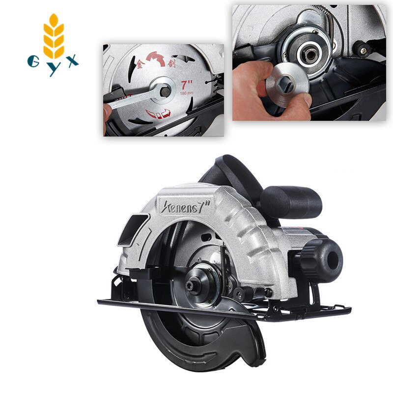 7 Inch Electric Circular Saw/220V Electric 1800W Household Household High-Power Cutting Machine/Multifunctional Wood Cutting Saw