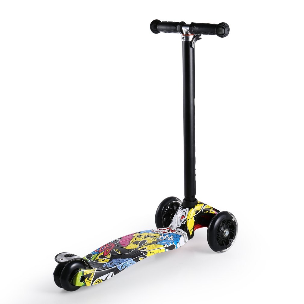 3 hjul børnescooter søde drenge piger t-bar mini farverige spark scooter børn leger legetøj fod scooter stil