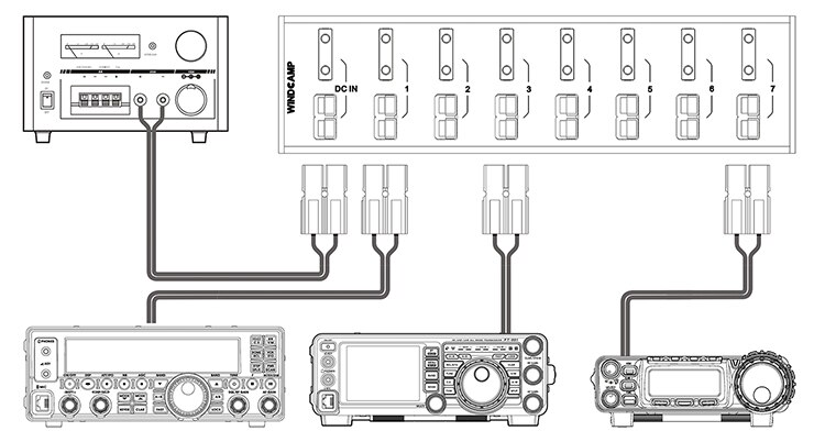 Windcamp Ham Radio 8-Port Powerpole Splitter Distributeur Anderson Powerpole Schroefbevestiging Voor Kortegolf Radio AP-8S AP8S