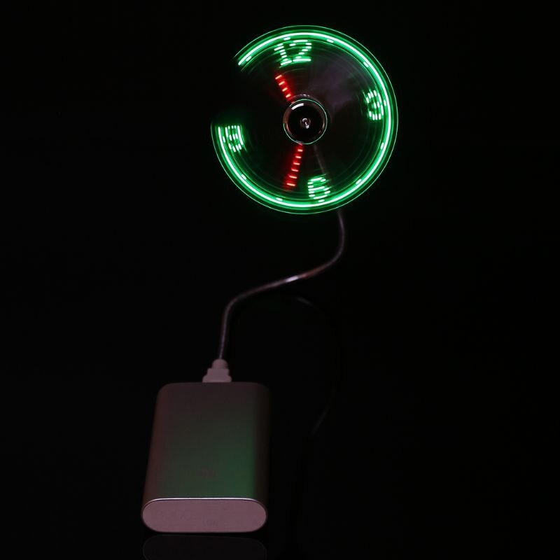 Flexible Gooseneck USB LED Clock Fan with Real Time Display For Notebook PC 40JB