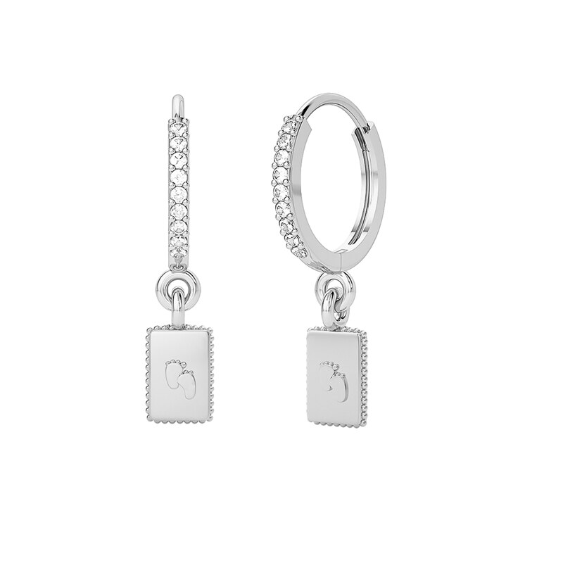 S925 Sterling Zilveren Sleutel Liefde Opknoping Hoop Earring Voor Vrouwen Meisjes Zirkoon Huggie Oorbellen Pendientes Brincos Bruiloft Jewerly: Silver color-5