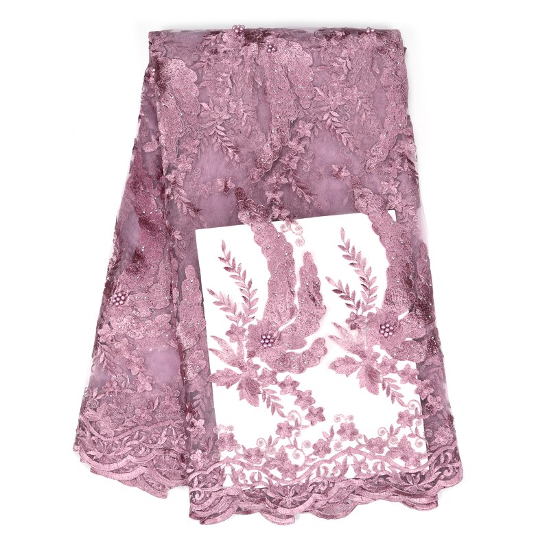African beaded lace fabric embroidered Nigerian lace fabric French tulle lace fabric used in gold evening dresses