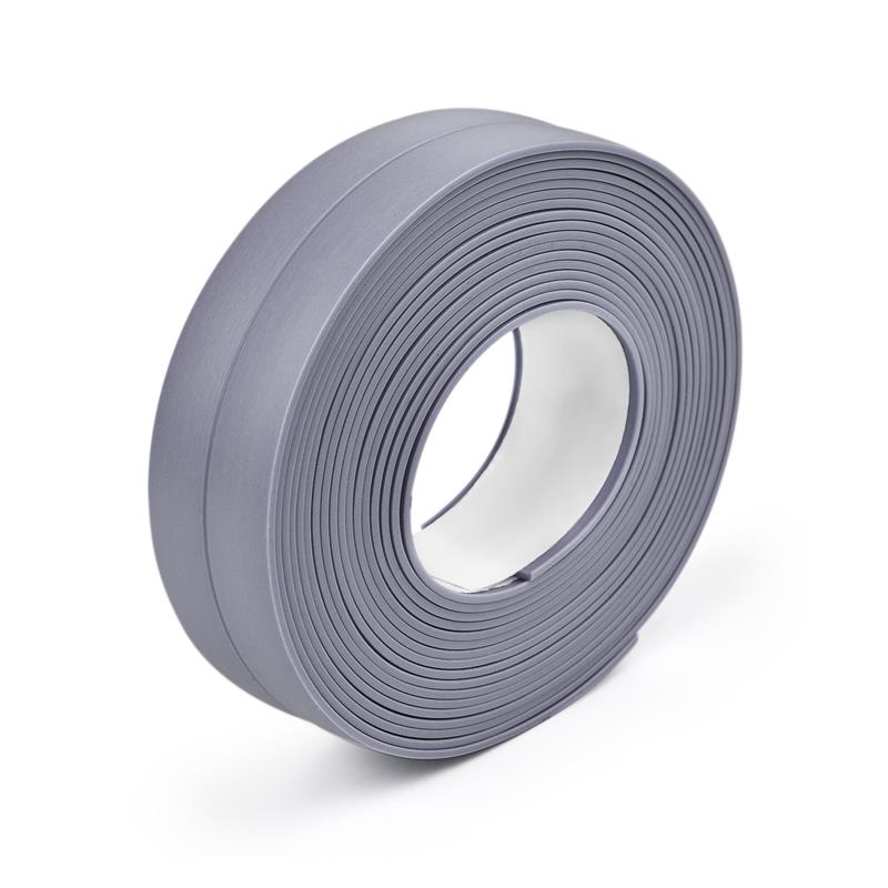 Bande Adhésive de Scellage en PVC, Autocollant Mural Auto-adhésif, de Couleur Blanche, pour Salle de Bain, Douche, Evier, Cuisine,: Grey / 3.2M