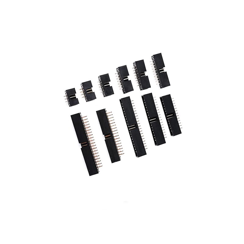 10Pcs DIP 6/10/20/26/34/40 PIN 2.54MM Pitch MALE SOCKET Straight Idc Box Headers PCB CONNECTOR DOUBLE ROW 10P/20P/40P DC3 HEADER