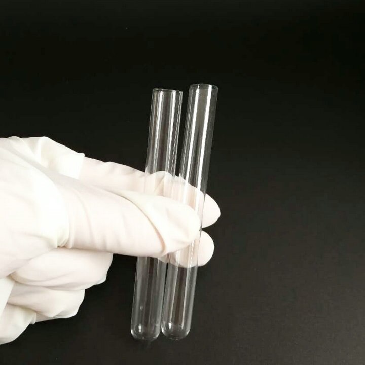 50 stk/parti 10*100mm reagensglass med rund bunn flat topp til skole/laboratorieglass