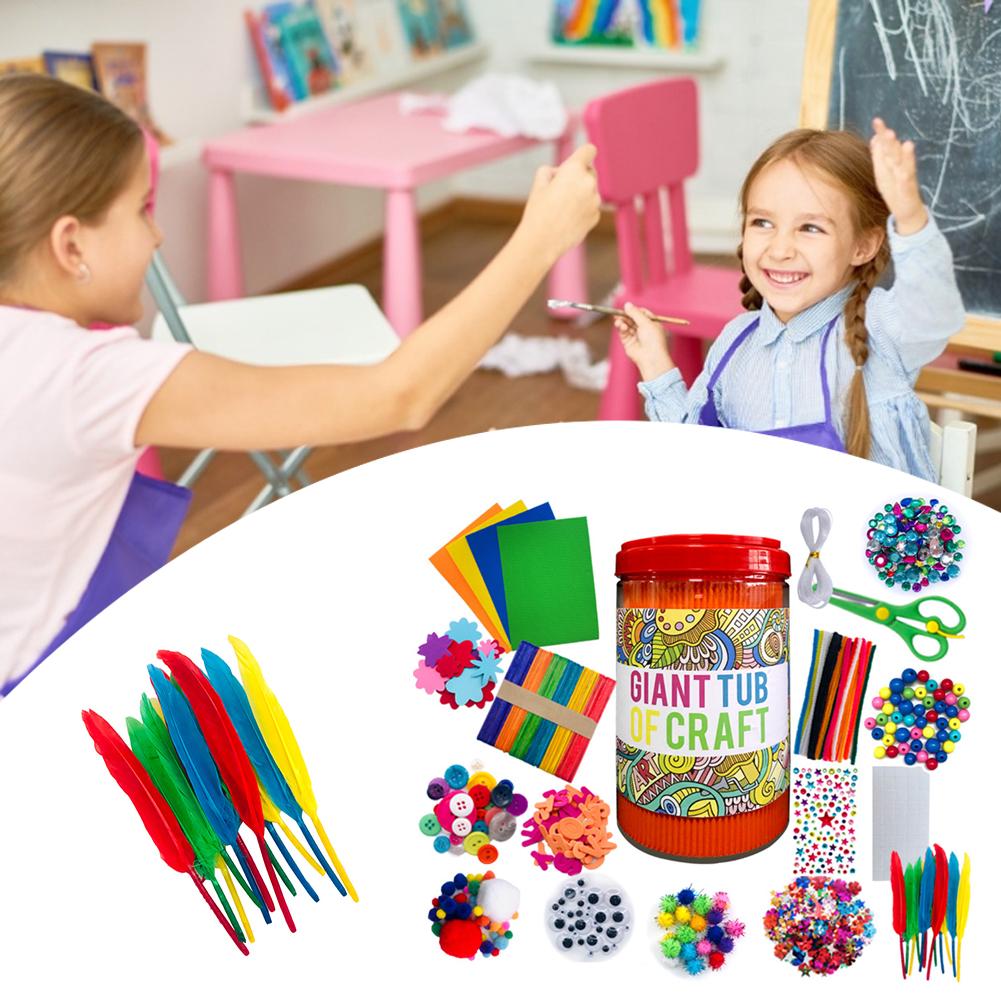Mega Arts And Crafts Supplies DIY Pipe Cleaners Craft Art Supply Jar Kit DIY Handmade Material Package Material Combination