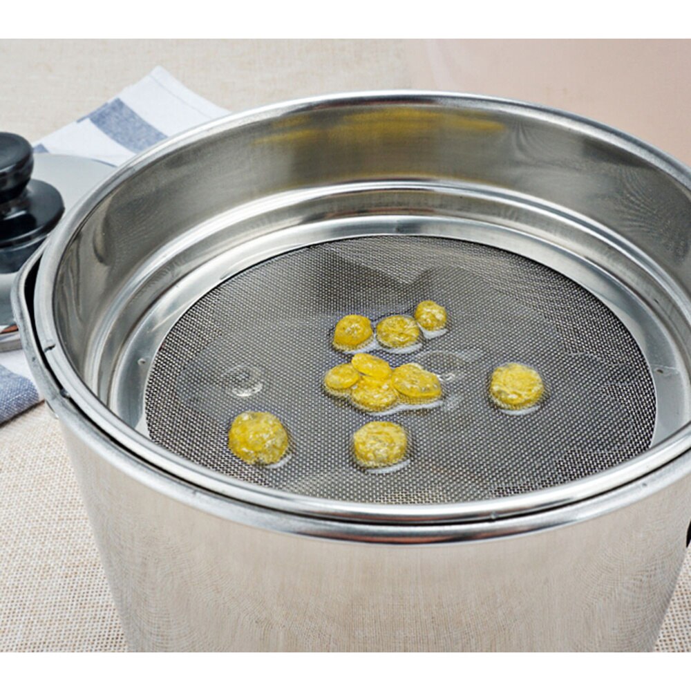 1.2L Stainless Steel Oil Strainer Pot Grease Container Oil Storage Can Grease Keeper with Strainer and Lid