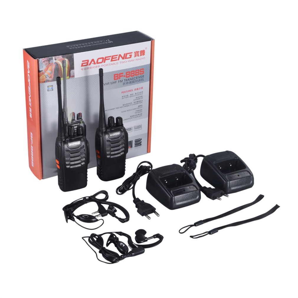 2 stücke VHF/UHF Baofeng BF-888S Tragbare FM Transceiver Wiederaufladbare Walkie Talkie in Zwei Sinne 5W 2-weg Schinken Radio Comunicador