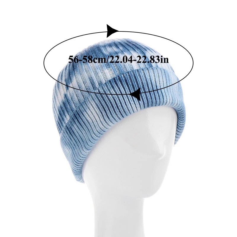 Unisex Paar Tie Dye Print Gebreide Beanie Hat Herfst Winter Dome Warmer Oor Zachte Ski Cap Mannen Streetwear Warm Hoeden a66
