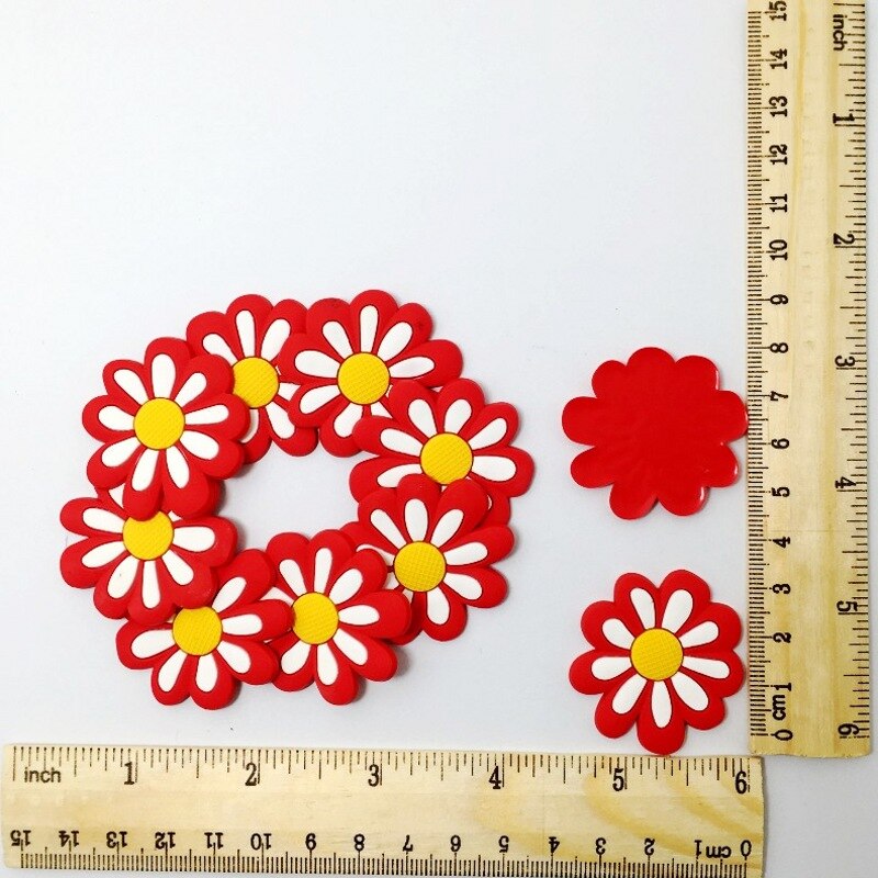 10PCS Mini Bloemen Plaksteen Zachte PVC DIY Craft Voor Haar Accessoire/Broche/Sleutelhanger/Bladwijzer/Bril frame: 11