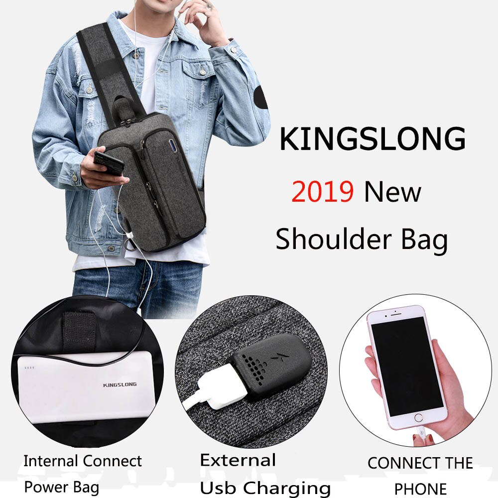 Saco de estilingue moda preto sacos com eua carga peito saco de pouco peso daypack ao ar livre sacos diários caber em 9.8 polegada ipad por ksl