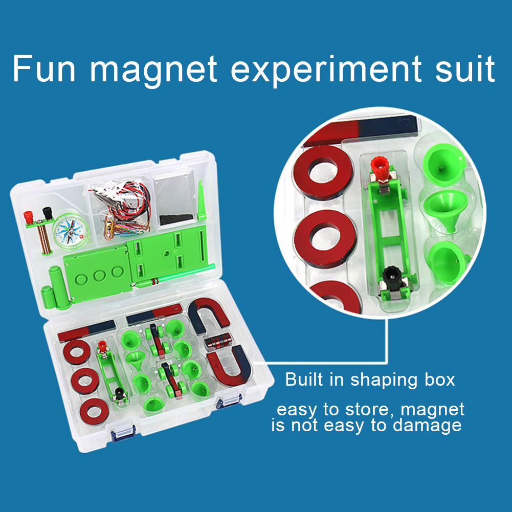 Grundlæggende fysik principper sæt diy magnet bar ring hestesko bil kompas børn videnskab eksperiment værktøj børn studerende fysisk legetøj