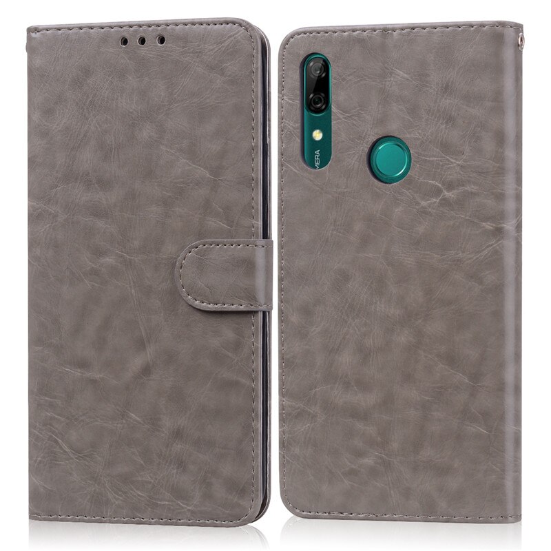 Coque portefeuille de luxe en cuir, étui à rabat STK-LX1 Silicone pour Huawei Honor 9X Premium Honor 9 X: Gray