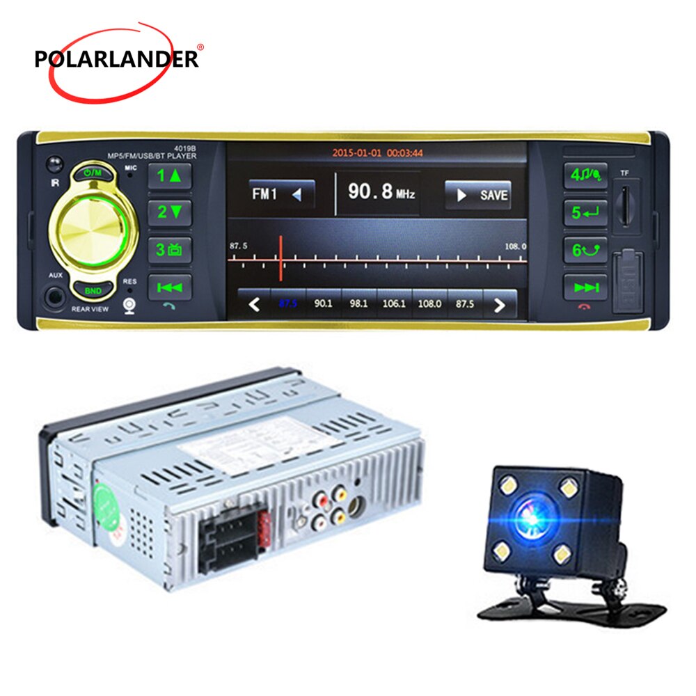 Autoradio 1 din bluetooth áudio estéreo volante controle de rádio do carro multilíngue usb aux fm rádio cassete player 4.1 Polegada