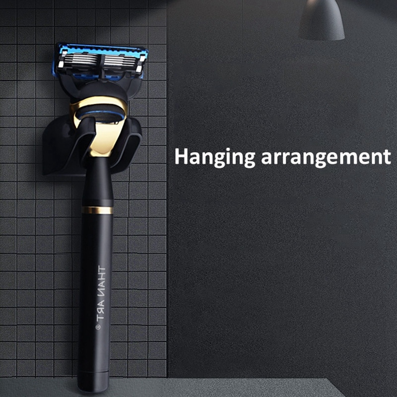 Safety Razor Men's Manual Shaver Double Edge Shaving Razor Classic Hair Removal Shaver Metal Handle with 4 Razor Blades